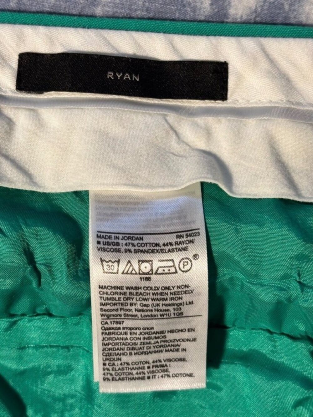 Banana Republic Kelley Green Ryan Fit Cropped Pants – Size 12 - Picture 4 of 6